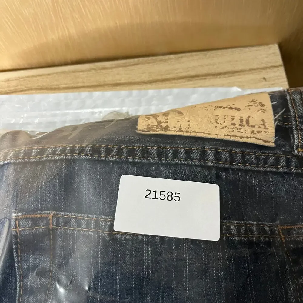 Nautica Jeans Mens 34x34‎ Blue Straight Leg Classic Fit Denim Pants Casual